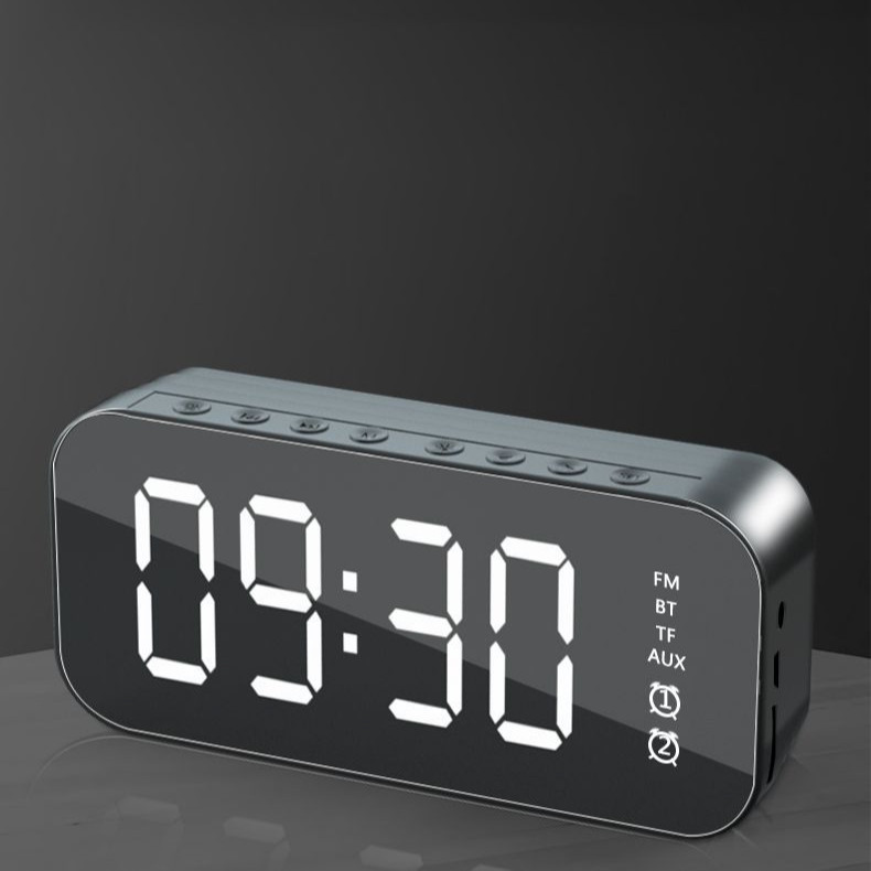 Loa Bluetooth Mặt Gương Kiêm Đồng Hồ Báo Thức A18 - Có Khe Cắm Thẻ Nhớ