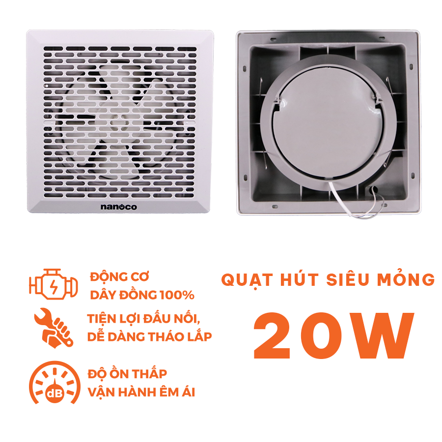 Quạt hút siêu mỏng Nanoco NMV2023