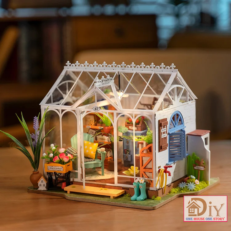 [Bản Tiếng Anh] Robotime Rolife Mô hình nhà búp bê tự lắp ghép gỗ DIY Miniature House Kit   | Dreamy Garden House DG163 Quà tặng giáng sinh trang trí sáng tạo