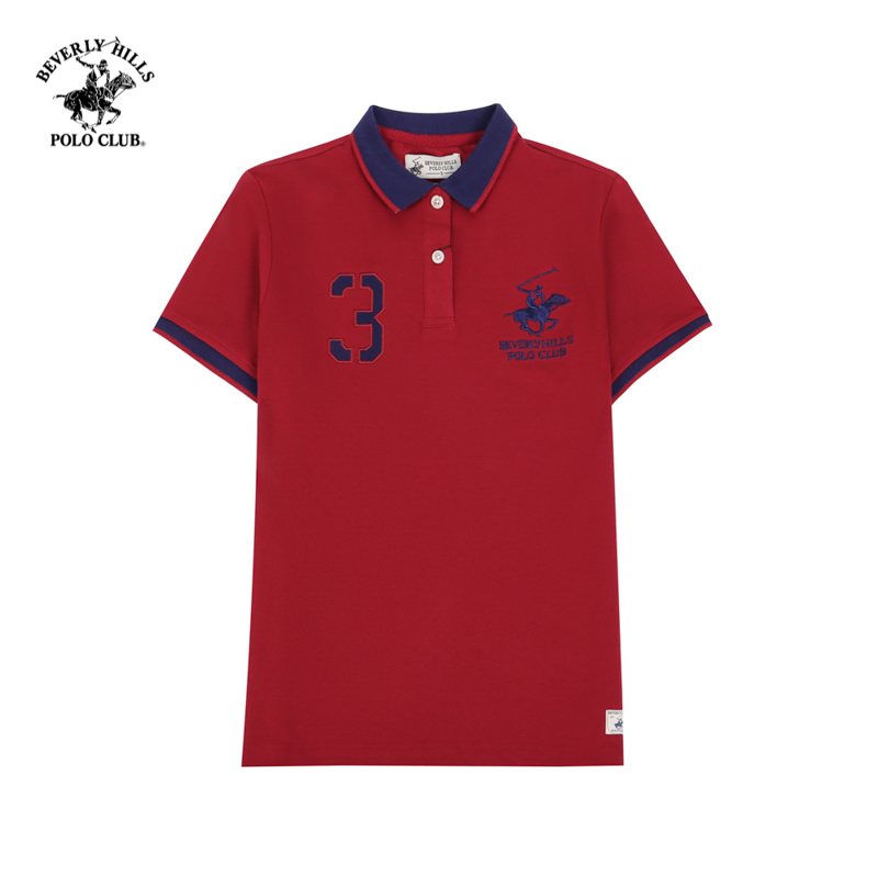 Áo polo Ngắn tay Nữ Beverly Hills Polo Club Trendy Cotton đỏ đậm WAPN0027