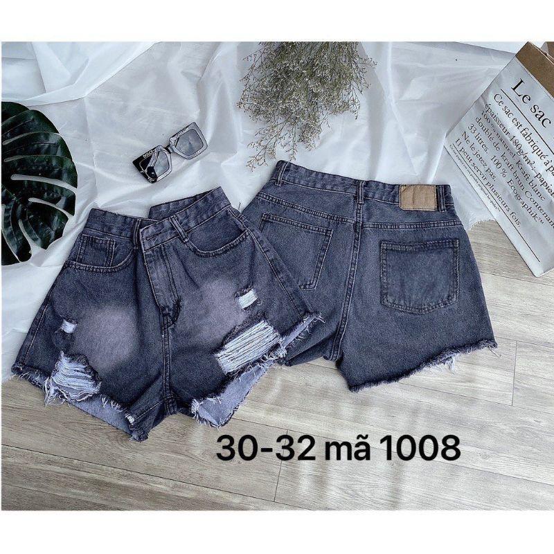 QUẦN SORT JEAN XÁM BIGSIZE RÁCH 2 BÊN MÃ 07