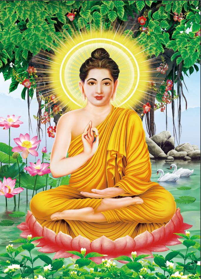 Tranh đính đá phật thích ca mô ni LV506 59 x 84 cm chưa đính