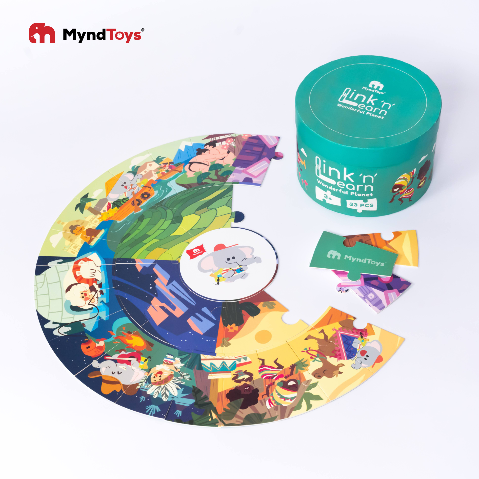 Đồ Chơi Giáo Dục, Bộ Xếp Hình Myndtoys Link ‘n’ Learn - Wonderful Planet - Dành Cho Bé Trên 3 Tuổi