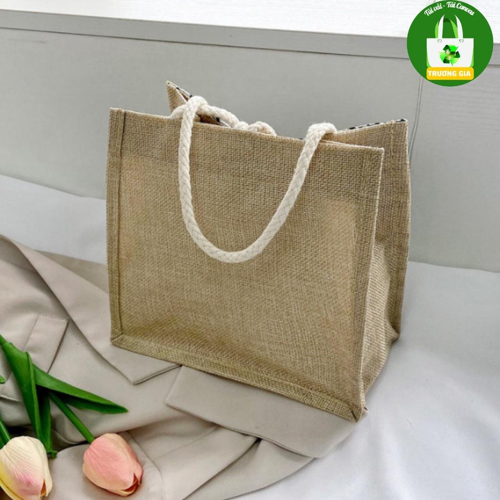 Túi Vải Cói, Vải Đay Vải Bố túi nữ in hoa quả vải lanh xu hướng thời trang