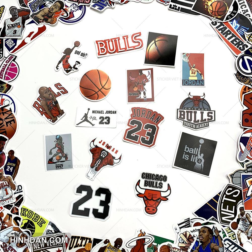 NBA Sticker - Hình dán Bóng Rổ - Dán Trang Trí - Chất Liệu PVC Cán Màng Chất Lượng Cao Chống Nước, Chống Nắng, Không Bong Tróc Phai Màu - Kích thước 4-7cm