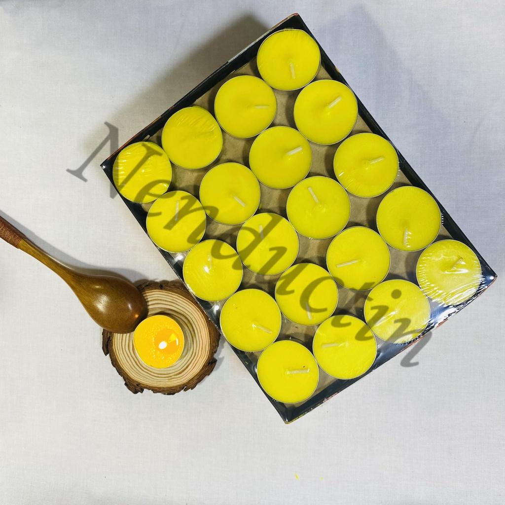 Hộp nến bơ 100 viên Tealight cao cấp không khói không mùi an toàn cho người sử dụng