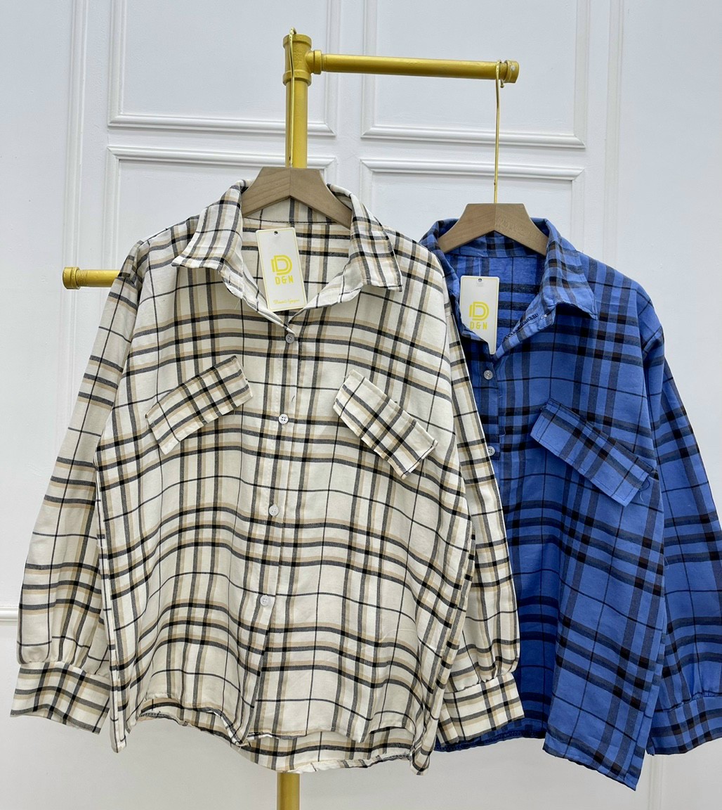 ÁO SƠ MI CARO NAM NỮ KIỂU KHOÁC CHẤT LỪ PHONG CÁCH TRẺ CỰC TREND SIÊU CUỐN HÚT CỦA NĂM, áo somi kẻ unisex -áo somi nữ ,áo sơmi caro phom to rộng ,áo somi nam nữ đều mặc được ,kiểu dáng vintag ulizzang