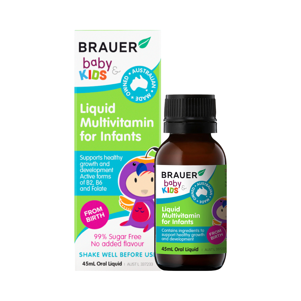 Dung dịch Brauer Baby &amp; Kids Liquid Multivitamin For Infants hỗ trợ bổ sung một số vitamin (45ml)