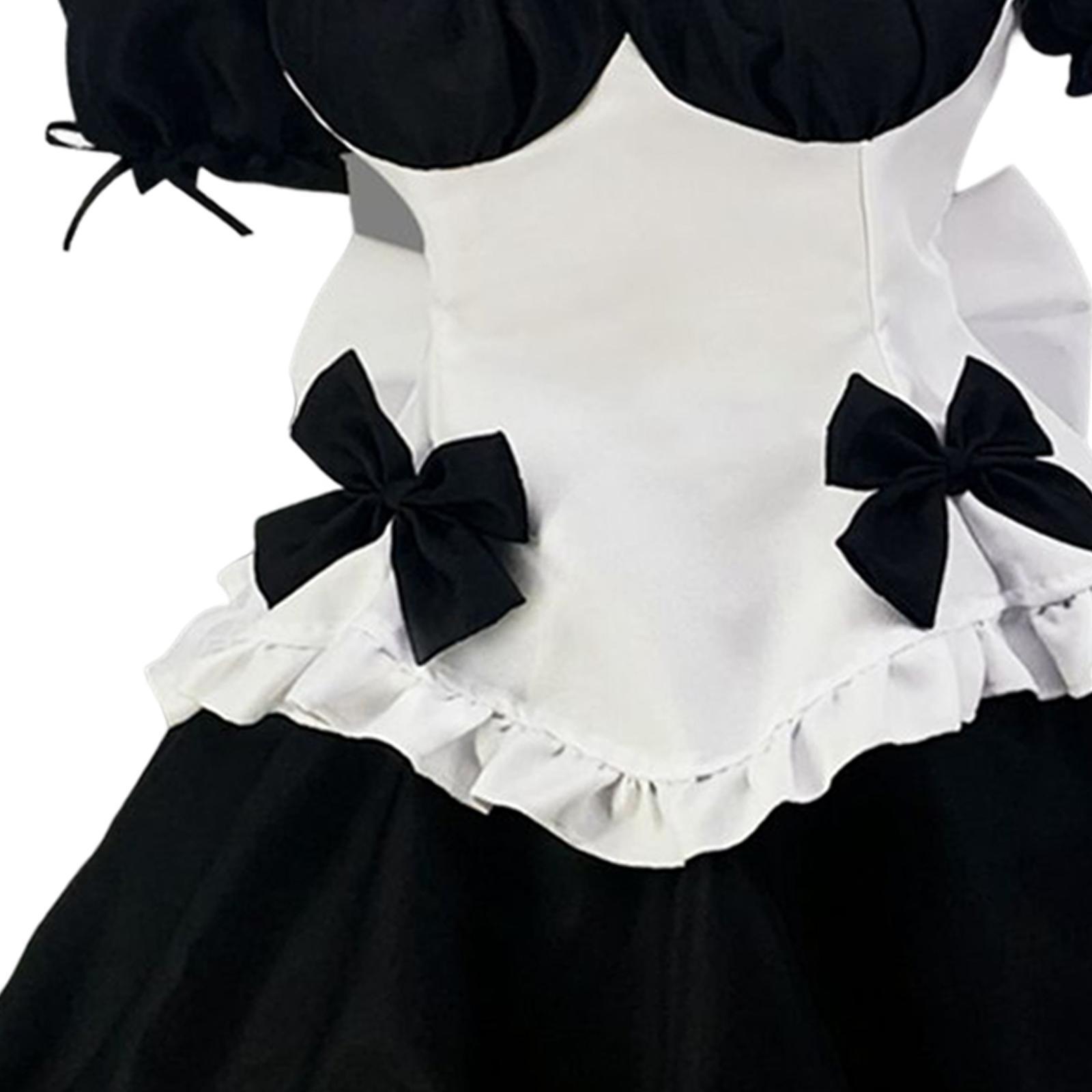 Classic Maid Costume with Apron Lolita Anime Cosplay for Halloween