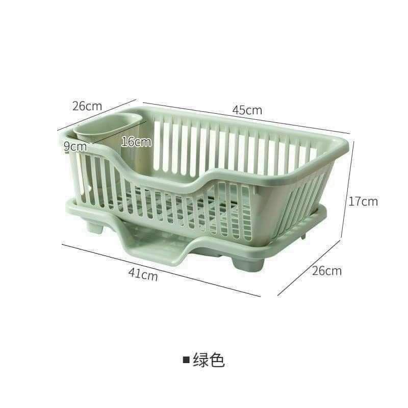 Khay Nhựa Úp Chén Bát Ráo Nước Tiện Lợi - Rổ úp bát đĩa có khay hứng nước giao màu ngẫu nhiên