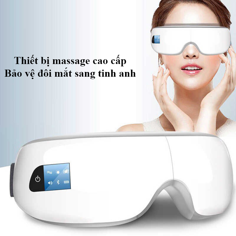 Máy Mát xa mắt - Eye Massager, công nghệ Nhiệt hồng ngoại. Tích hợp Bluetooth nghe nhạc thư giãn. Dùng cho nhân viên văn phòng chữa khô mắt, giảm mỏi mắt và cải thiện thị lực.