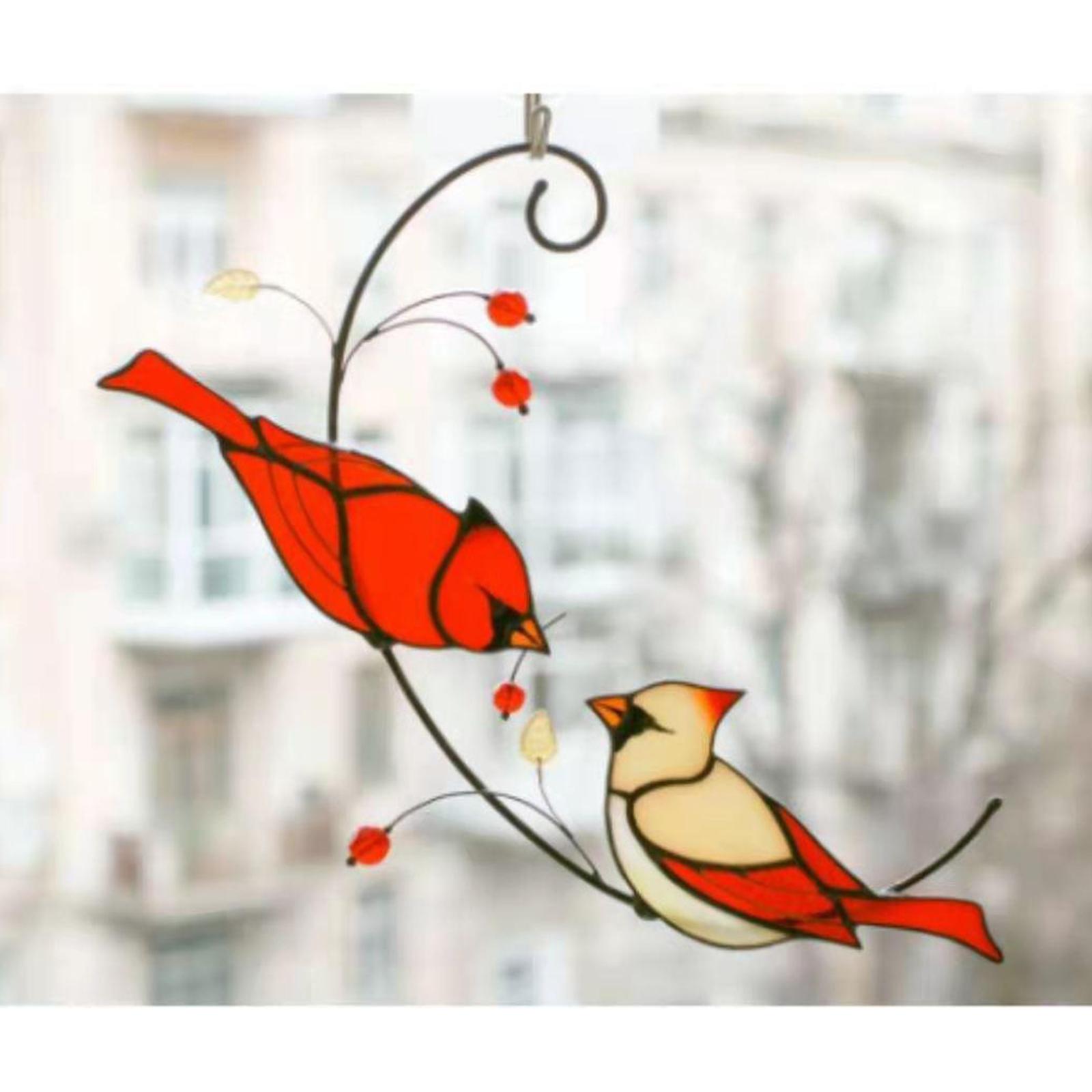 Wall Hanging Cardinal Sculpture Artwork Decorative Bird Ornaments Durable Zinc Alloy