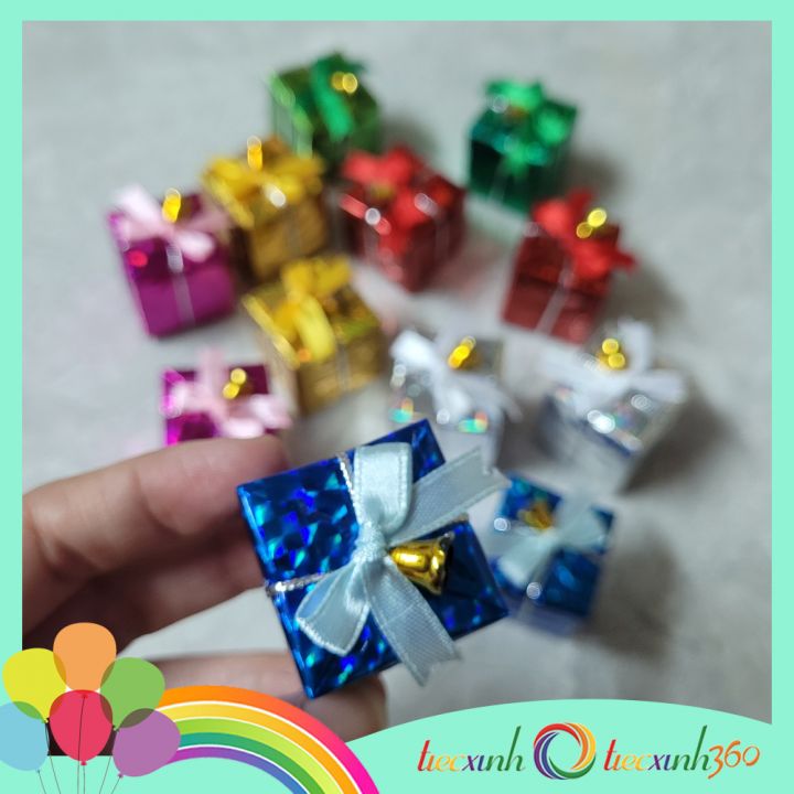 Set 12 hộp quà mini treo trang trí cây thông Noel