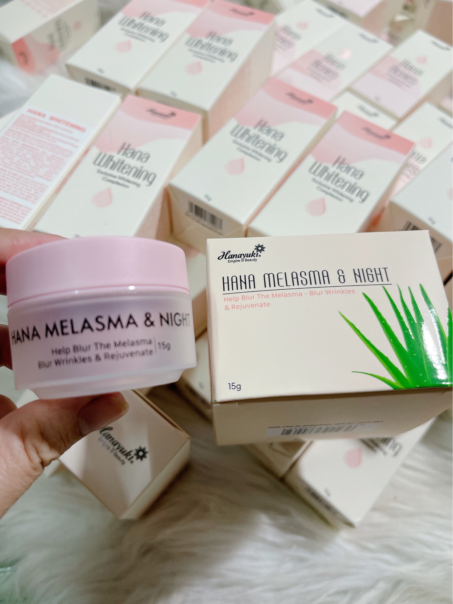 Kem Nám Tàn Nhang Hana Melasma &amp; Night Hanayuki Chính Hãng Kem Giảm Nám Mờ Thâm Dưỡng Trắng Da Mặt Ban Đêm 15g &amp; 25g