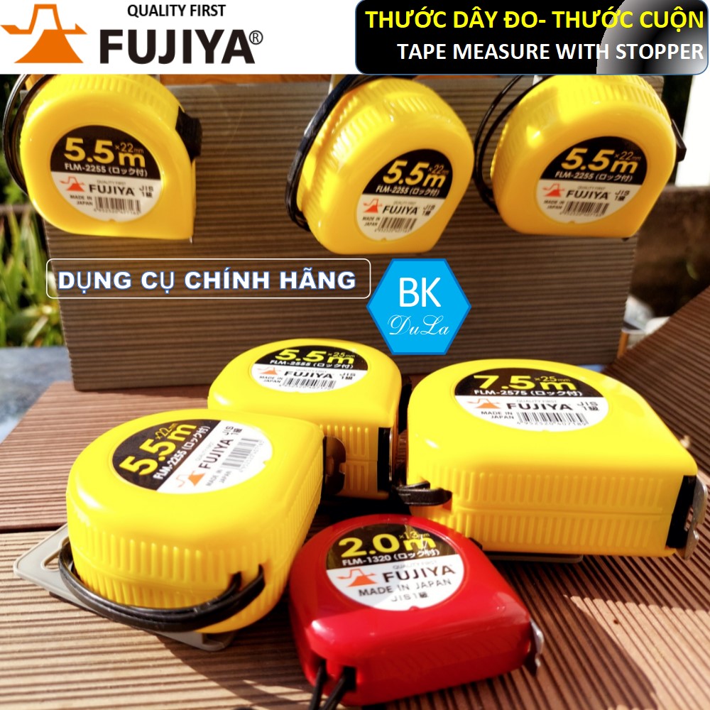 [Hàng SX tại Nhật] Thước dây- Thước cuộn 13mm 2M Fujiya FLM-1320 GENUINE- Made in Japan