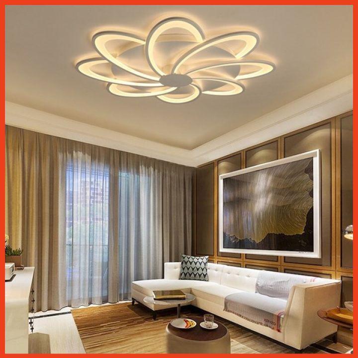 Đèn mâm LED ốp trần hiện đại trang trí phòng khách- Đèn Led ốp trần 8 cánh hoa, Ánh sáng 3 chế độ