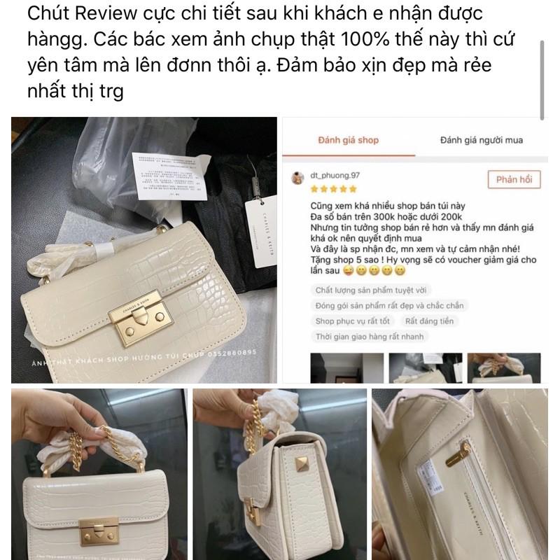 Túi Chữ C da rắn 1.1 khoá size 18 dáng hộp chất đẹp(không hộp