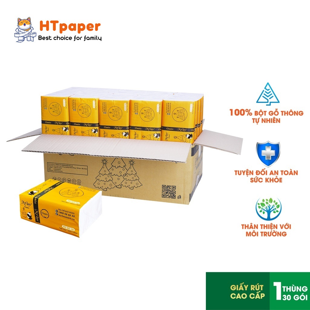 Thùng 30 Gói Giấy Ăn Gấu Trúc Cao cấp Sipiao Mylan