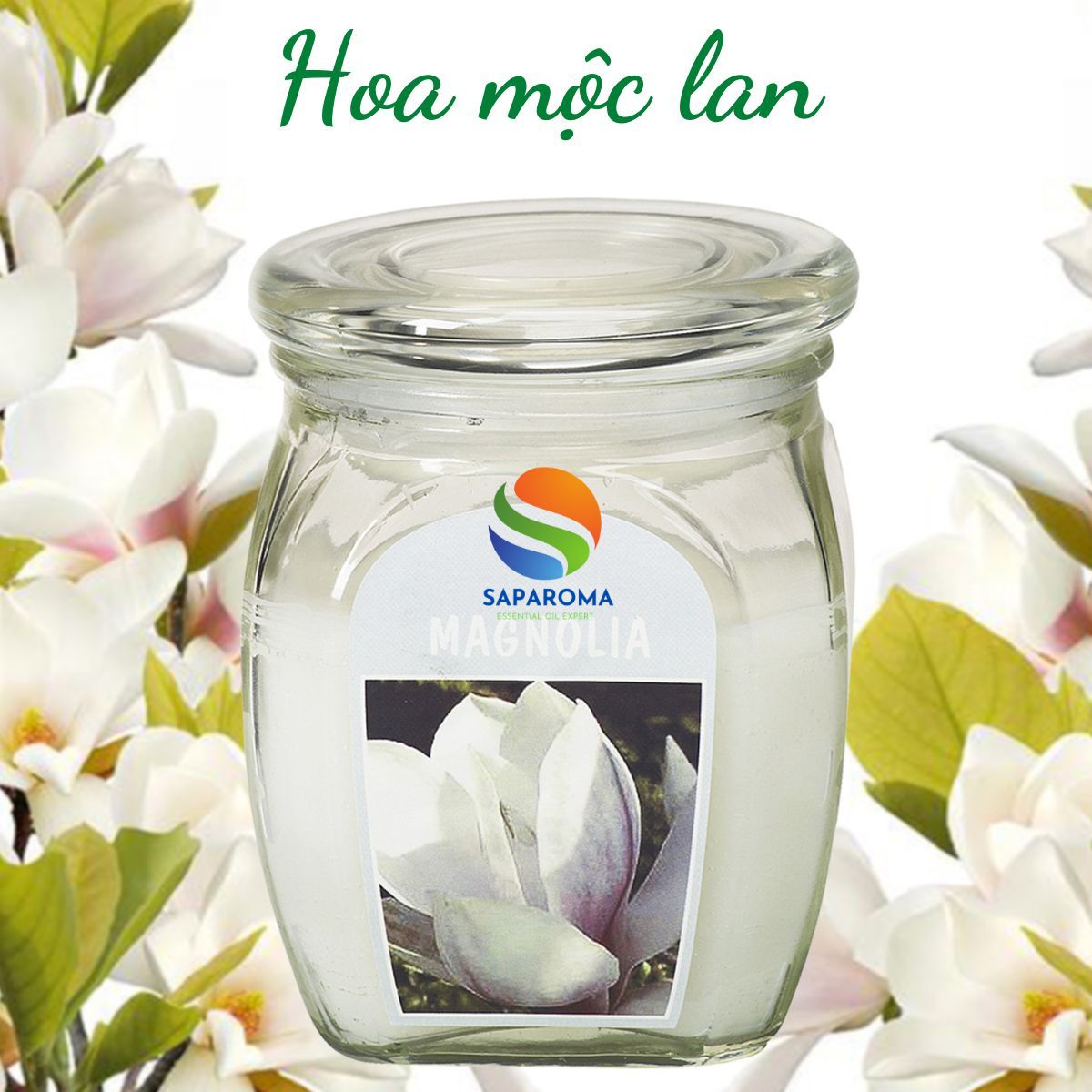 Hũ nến thơm tinh dầu Bolsius Magnolia 305g QT024368 - hoa mộc lan, nến trang trí, thơm phòng, thư giãn, Hỗ trợ khử mùi