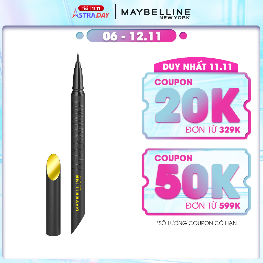 Bút Kẻ Mắt Nước Siêu Sắc Mảnh HyperSharp Liner 36h Extreme Maybelline New York Lâu Trôi 0.4g