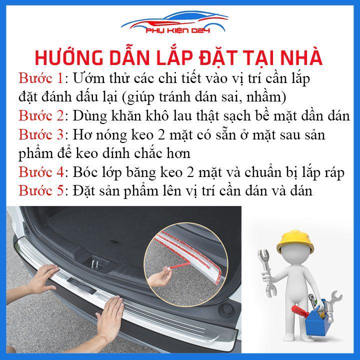 Ốp chống trầy cốp ngoài nhựa đen Fortuner 2012-2013-2014-2015-2016 hàng loại 1 dán cốp sau chống xước trang trí xe