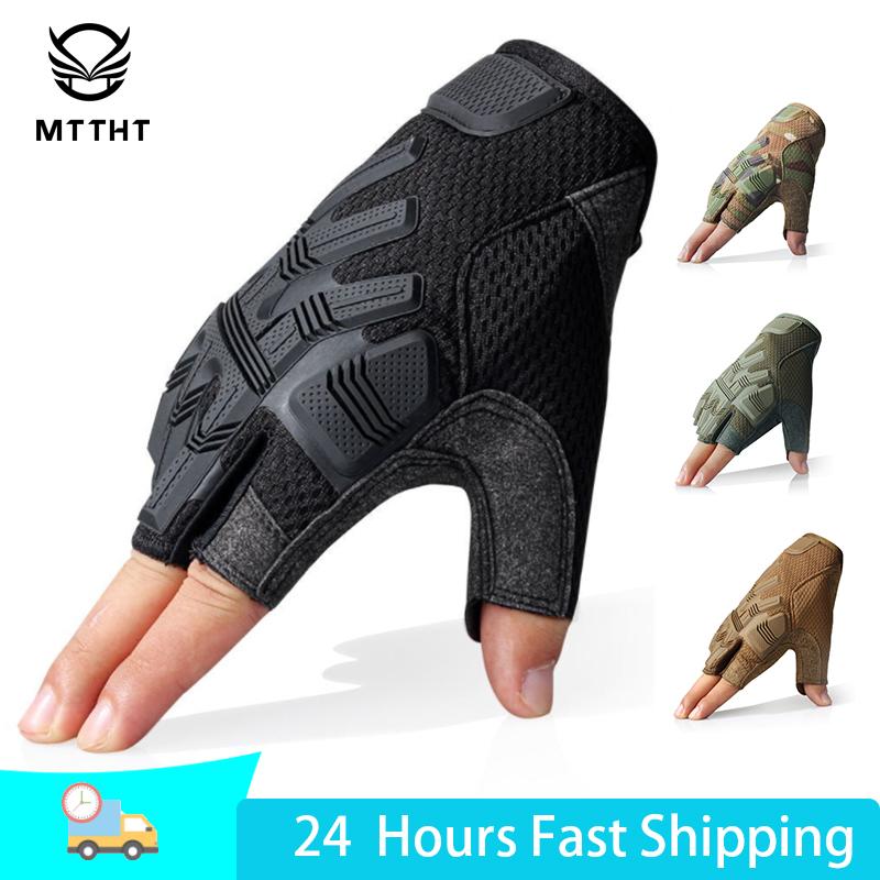 Ngoài Trời Chiến Thuật Đi Xe Đạp Găng Tay Cắm Trại Đi Bộ Đường Dài Săn Bắn Huấn Luyện Găng Tay Thể Thao Chống Trượt Chống Sốc Ngón Tay Xe Đạp