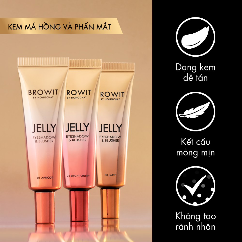 Kem má hồng và phấn mắt BROWIT Jelly Eyeshadow &amp; Blusher