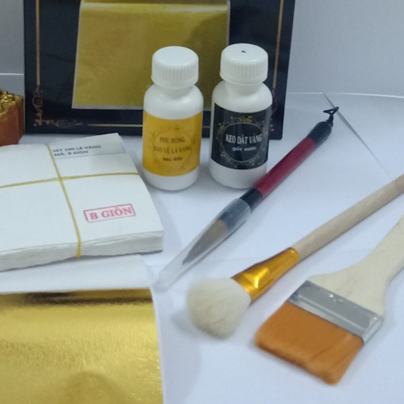 Combo dát vàng mini trọn bộ từ A đến Z chuyên dát vàng trên giấy, thạch cao, đồ da, vải, chất lượng bóng đẹp,dễ thi công