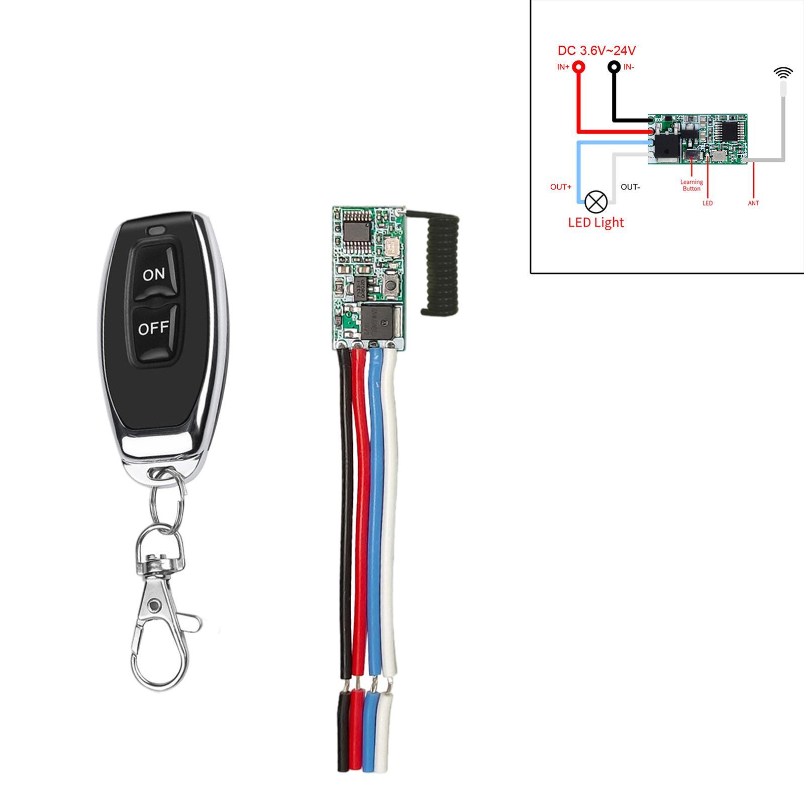 2 Set RF 433MHz 12V Mini Wireless Remote Control Switch  Receiver