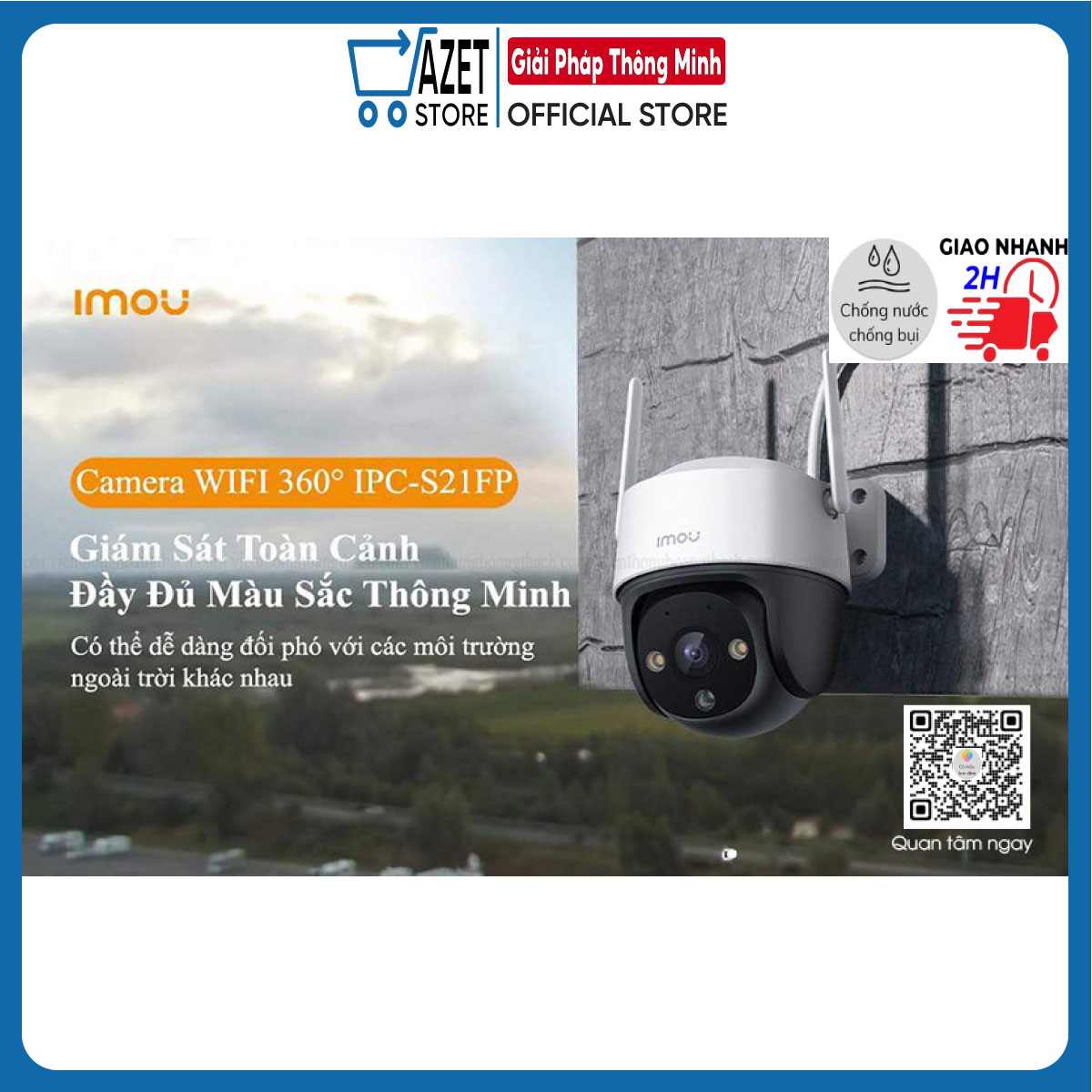 Camera Ngoài Trời IP WIFI IMOU S22FP S21FP 1080P 2MP / S42FP S41FP 4MP 2K có màu ban đêm, xoay 360 | Hàng Chính Hãng | Bảo Hành 24 Tháng