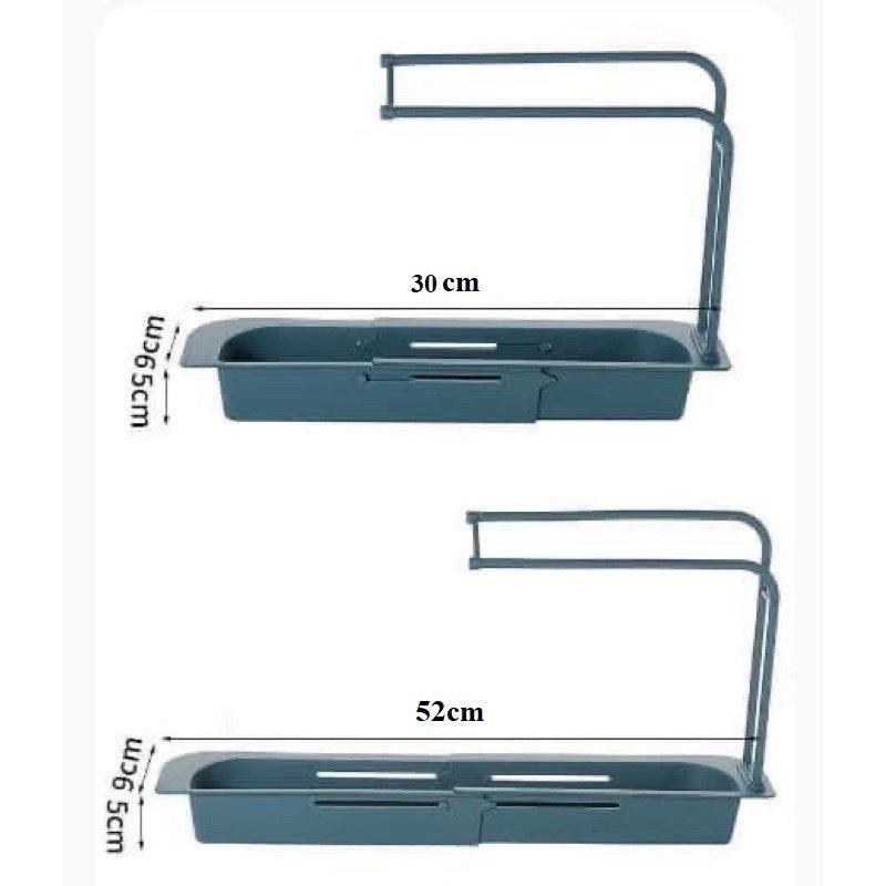 Kệ Để Đồ, Giá Treo Để Đồ Rửa Bát Gắn Bồn, Có Thanh Treo Khăn Tiện Dụng Thay Đổi Được Kích Thước