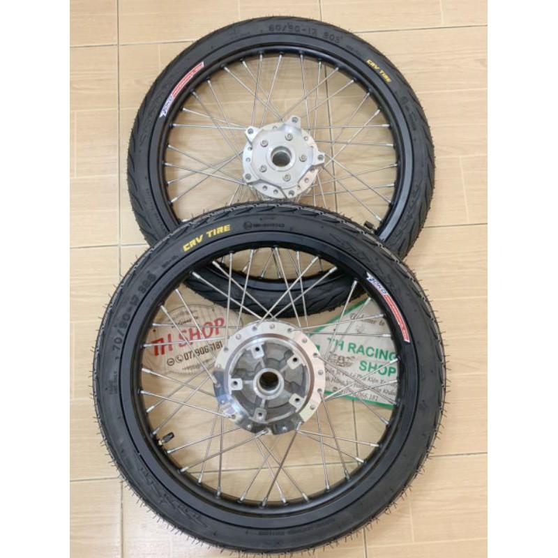 BÁNH CĂM CHO XE EXCITER 150 NIỀNG NHÔM YOKO VỎ RUỘT CRV THÁI LAN GẮN VỪA NHƯ ZIN KHÔNG CHẾ ĐÃ RÚT CĂM VÔ VỎ RUỘT