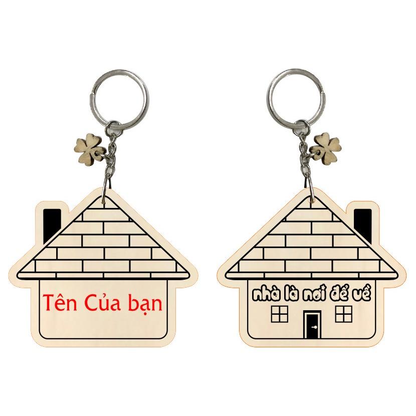 Móc khóa Hình Ngôi Nhà - Khắc Tên Theo yêu Cầu