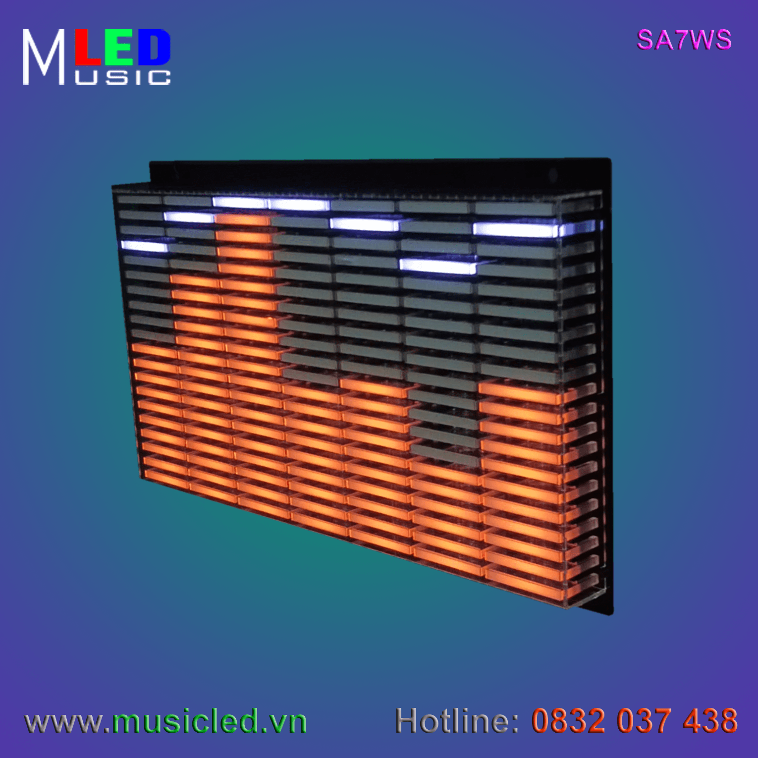 Dàn đèn Music LED nháy theo tần số nhạc 7 cột treo tường