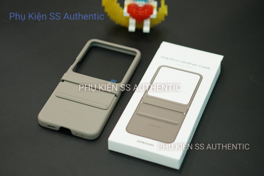 Ốp lưng da Samsung Galaxy Z Flip5 màu NÂU - Hàng Chính hãng