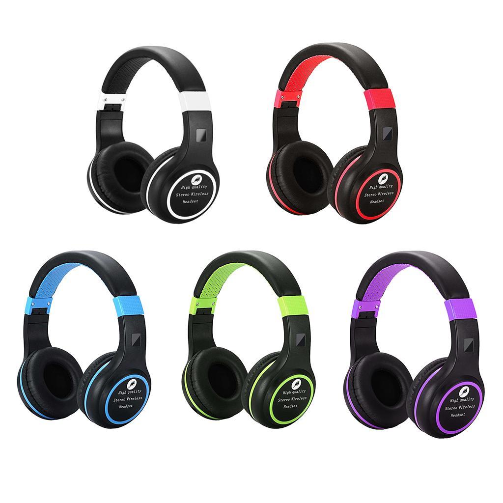 Folding Stretch Stereo Earphones Wireless Bluetooth Headset Headphone Black