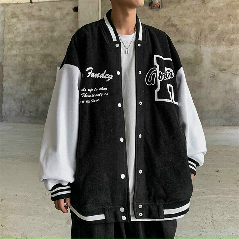 Áo Khoác Bomber Dù Gió Unisex 2 Lớp - Kiểu Bóng Chày Chữ F - R Cặp Nam Nữ Mặc Chống Nắng Mùa Thu Đông