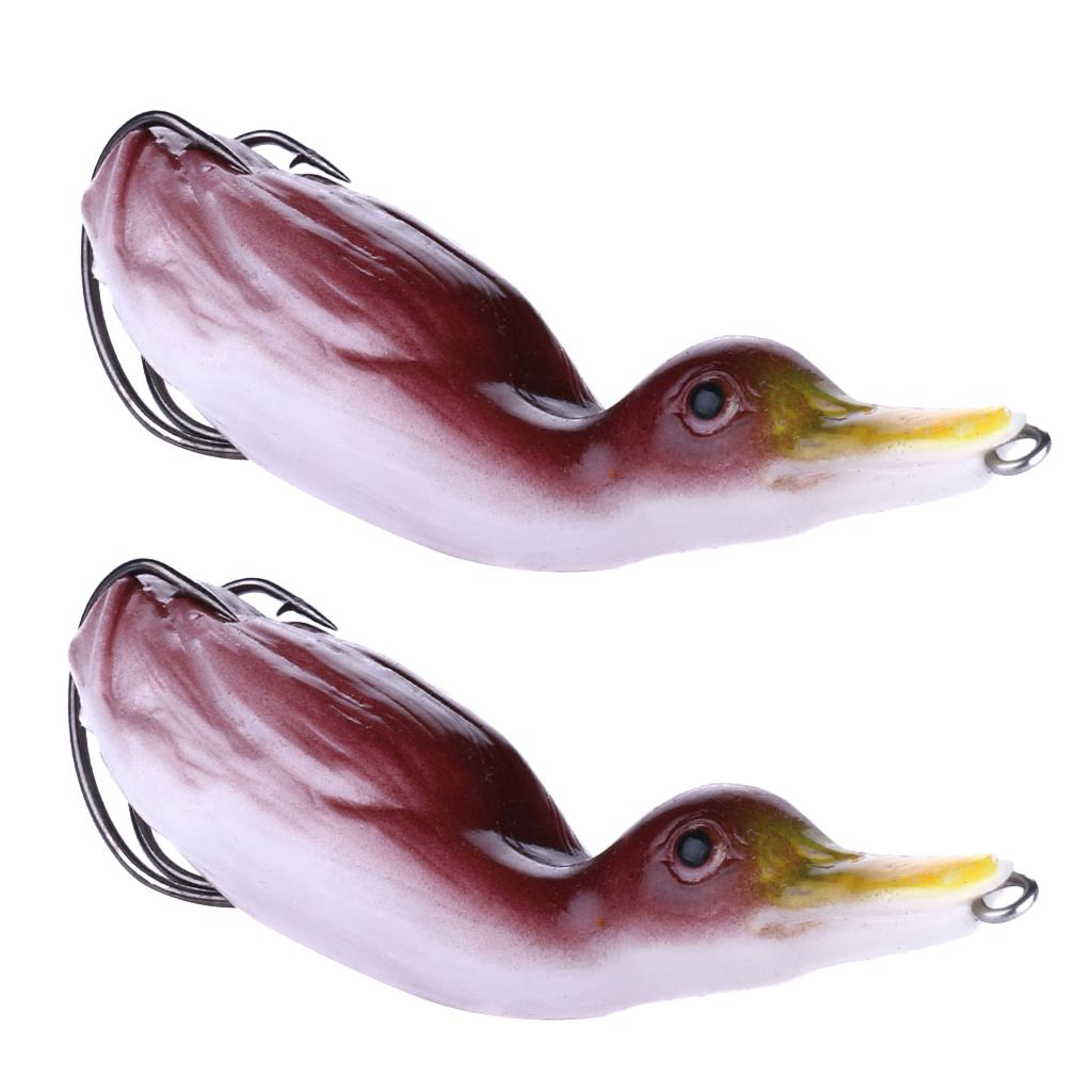 2pcs Floating Duck Lure 10.5cm Bass Bait Fishing Tackle Black