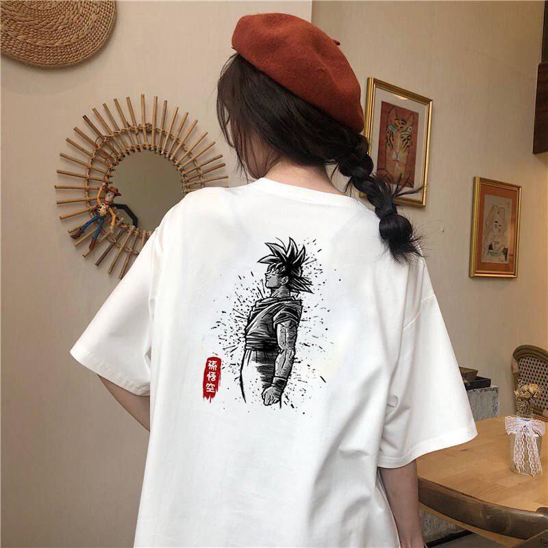 Áo thun tay lỡ nữ form rộng goku cá tính form rộng vải dày mịn 2020T1803