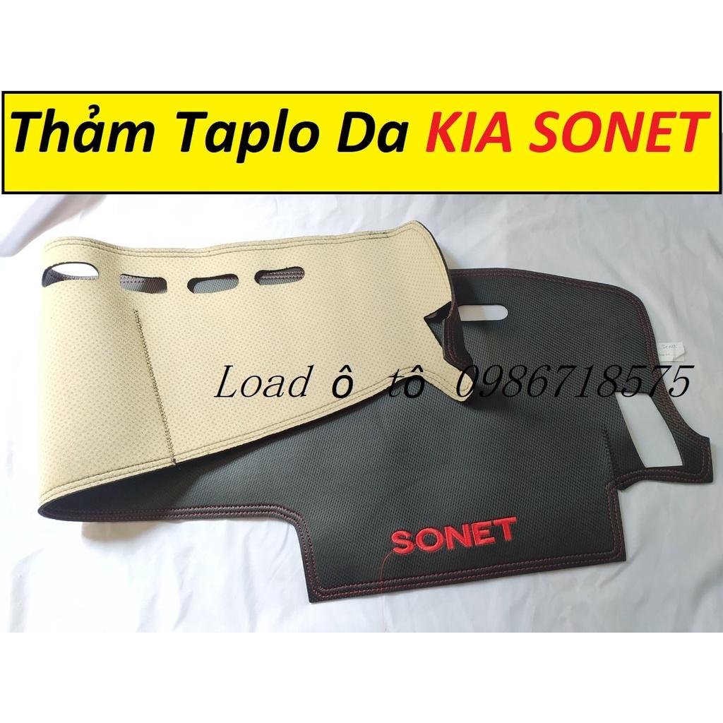 Thảm Taplo Da Xe KIA SONET 2022-23 Mẫu Da Vân Carbon Cao Cấp