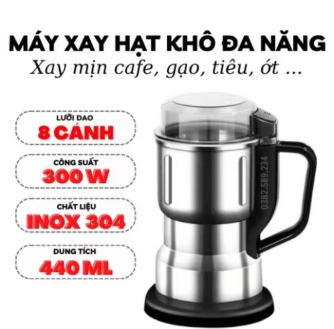 MÁY XAY NGHIỀN BỘT KHÔ GIA VỊ MINI SIÊU NHỎ MỊN