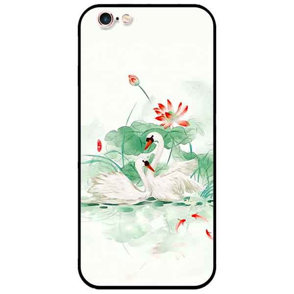 Ốp lưng in cho Iphone 6 Plus/ 6s Plus Mẫu Đôi Thiên Nga
