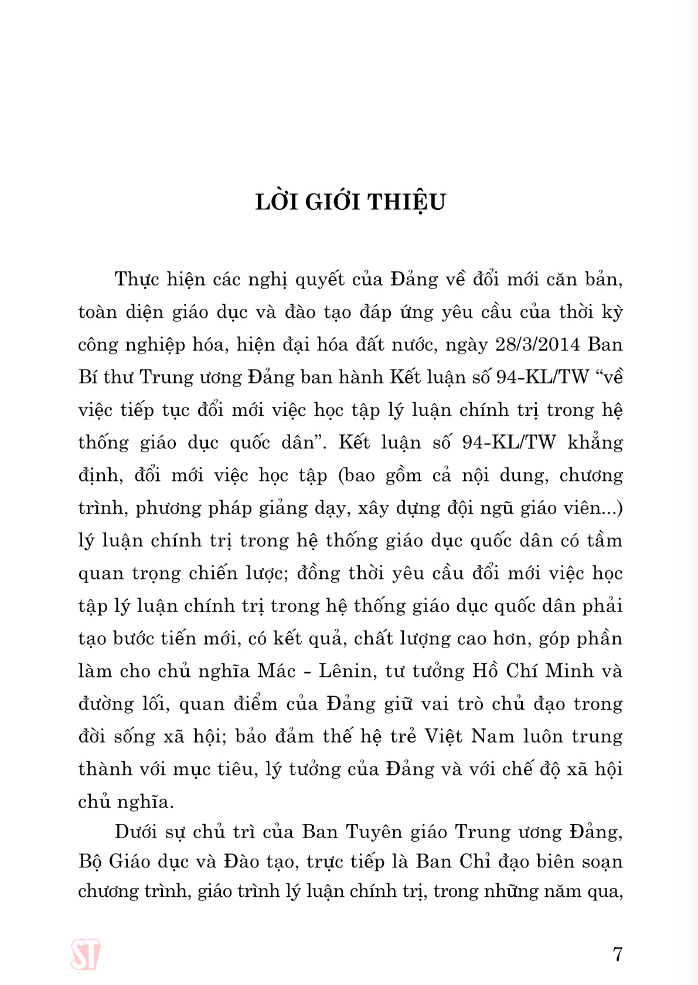 Sách - Giáo Trình Kinh Tế Chính Trị Mác - Lênin (Dành Cho Bậc Đại Học Hệ Không Chuyên Lý Luận Chính Trị) (Tái Bản 2024)