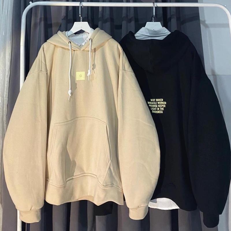 Áo hoodie nỉ lót bông tag G unisex