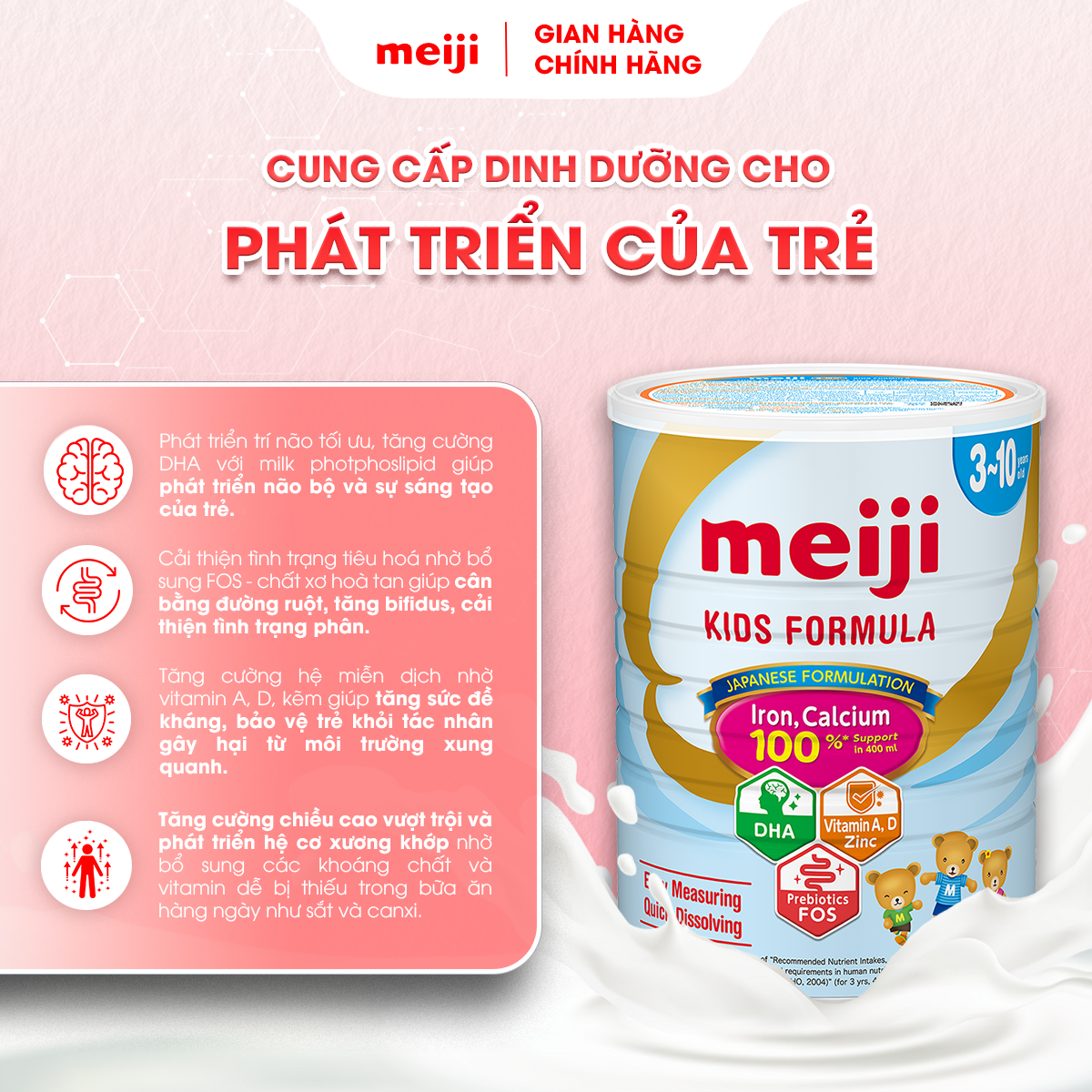 Thực phẩm bổ sung Meiji Kids Formula - Nhập khẩu chính hãng (900g)