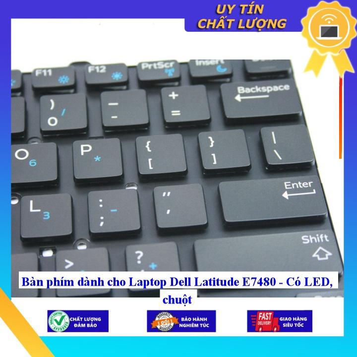 Bàn phím dùng cho Laptop Dell Latitude E7480 - Có LED, chuột - Hàng Nhập Khẩu New Seal