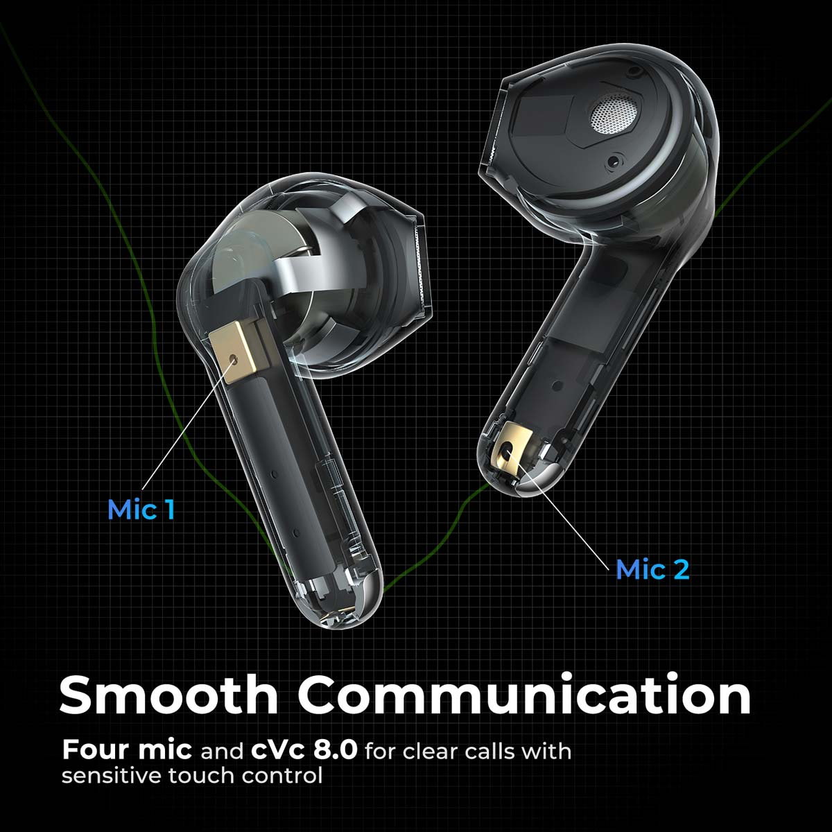 Tai Nghe Bluetooth Earbuds SoundPeats Air3 trang bị bộ chống ồn ANC mức cao, tạo ra âm thanh bao bọc - Hàng Chính Hãng
