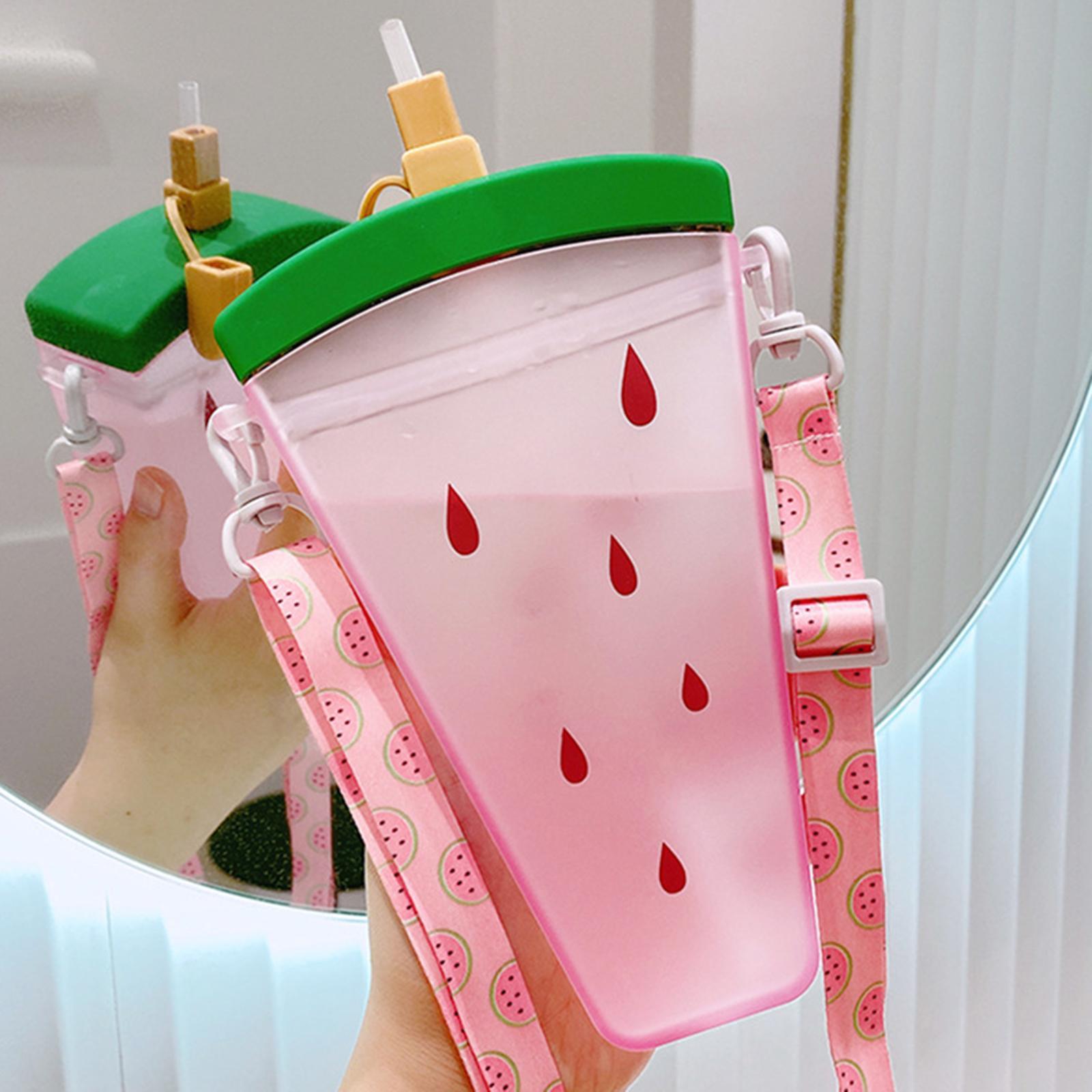 Water Bottle with Sucking Tube Girls Drinking Bottle Creative 320ml Practical Ice Cream Water Bottle for Sports Fishing Street Summer Birthday Gift