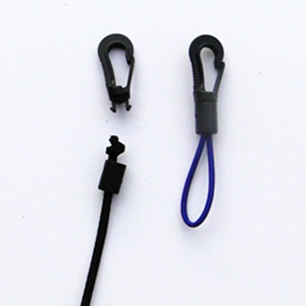 2x20 Pieces Plastic 5mm Shock Bungee Cord Karabiner Hook Elastic Cord Rope End