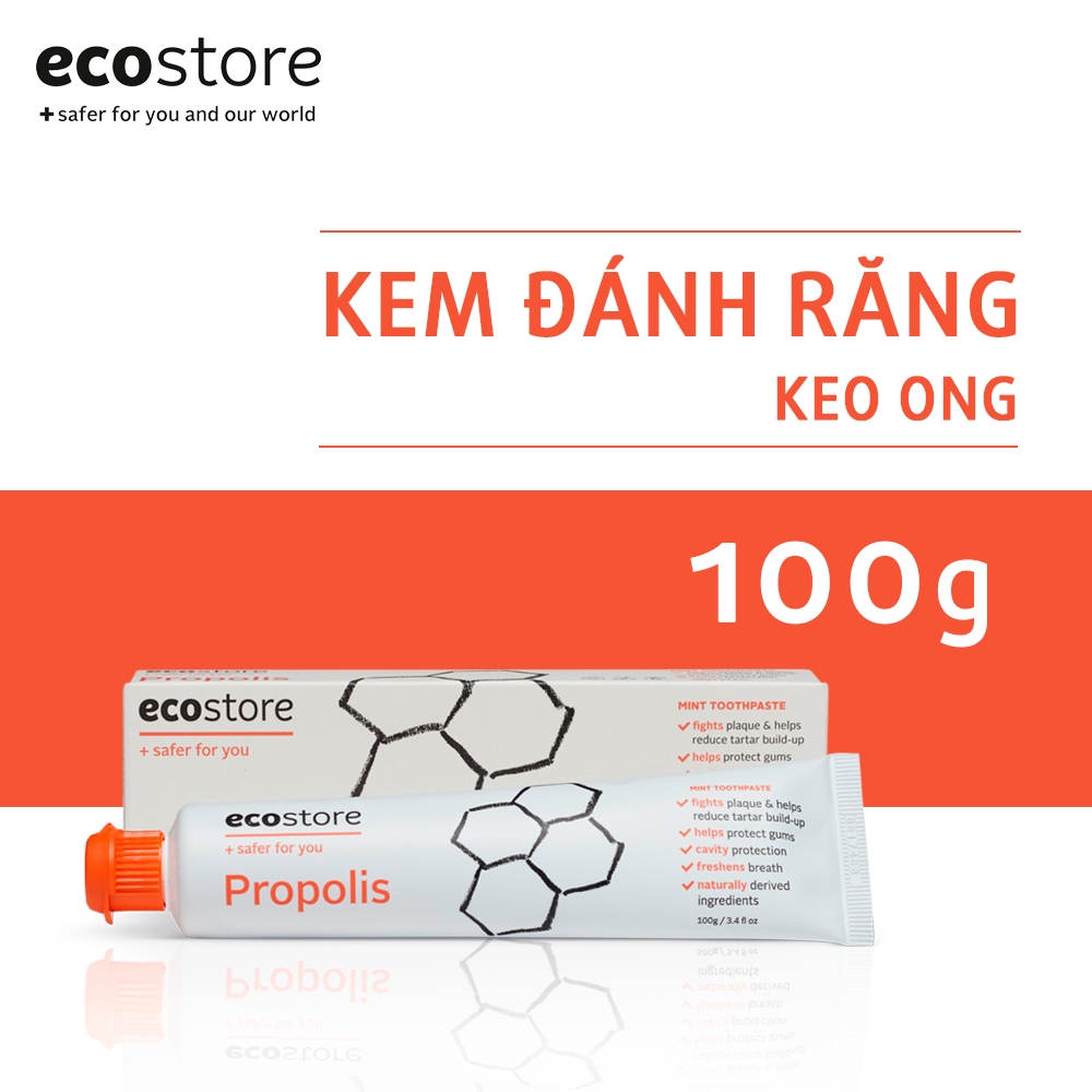 Kem Đánh Răng Keo Ong Gốc Thực Vật Ecostore 100g